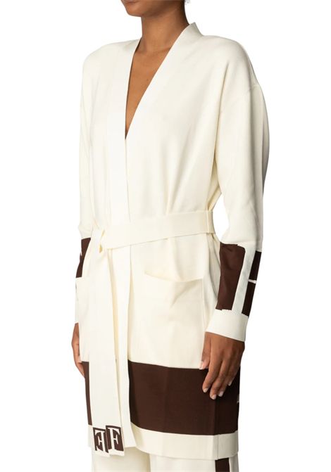 Viscose cardigan with shiny bands ELISABETTA FRANCHI | sweaters | MK02S56E2EG2